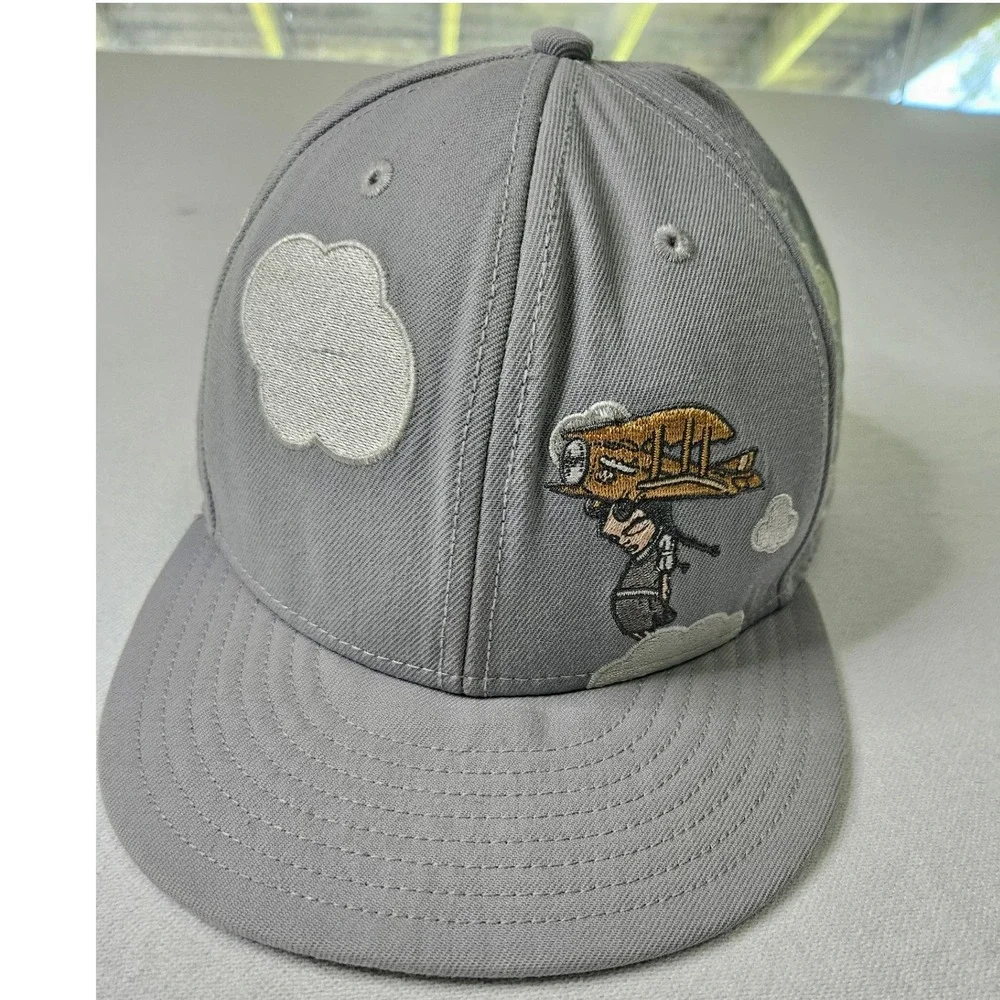 Rare New Era 59FIFTY Gray Cloud Aviator Character Hat 7 3/8 Japan? Ltd Release